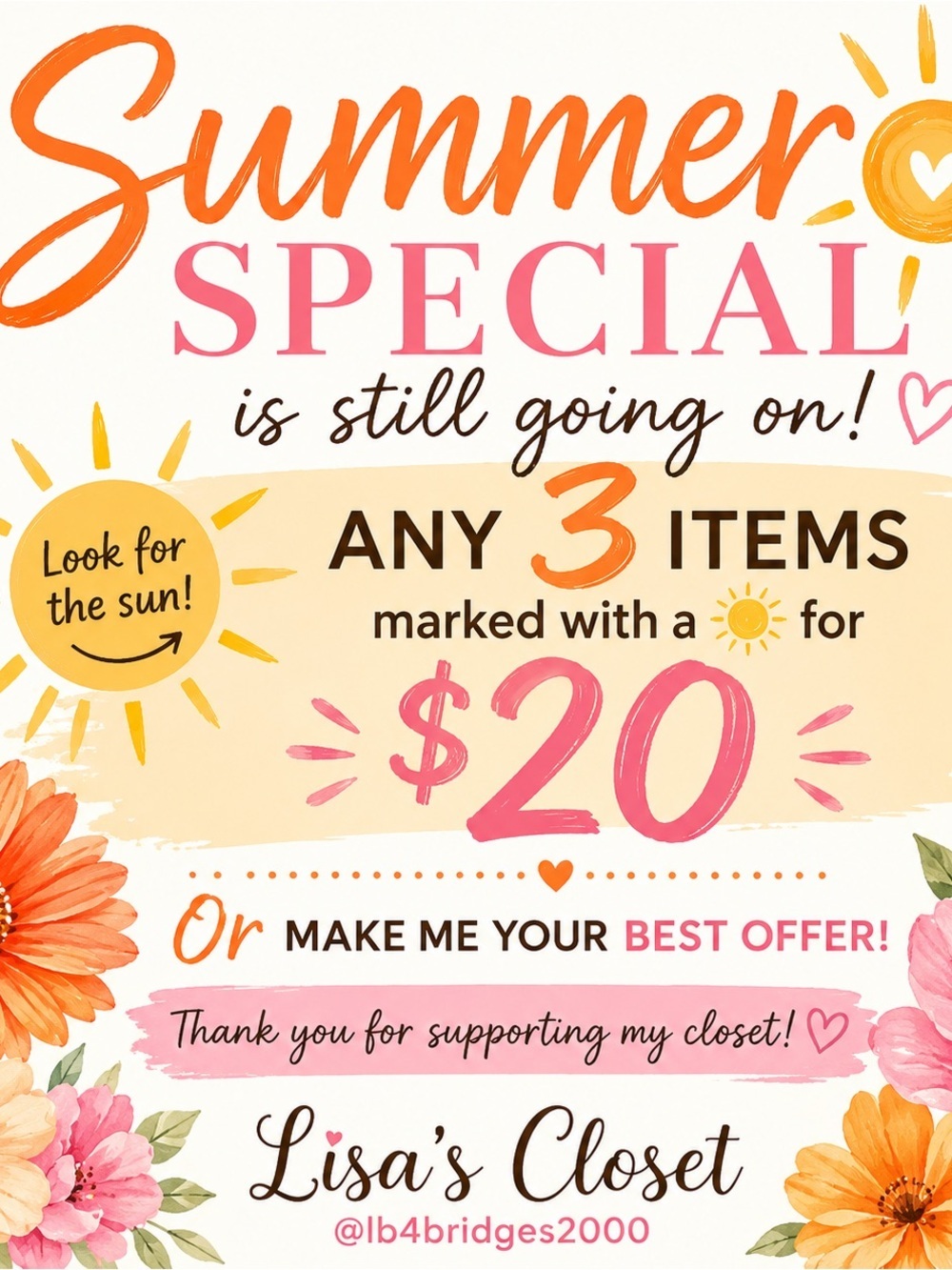Closet  Clear-Out.  Summer Special ☀️